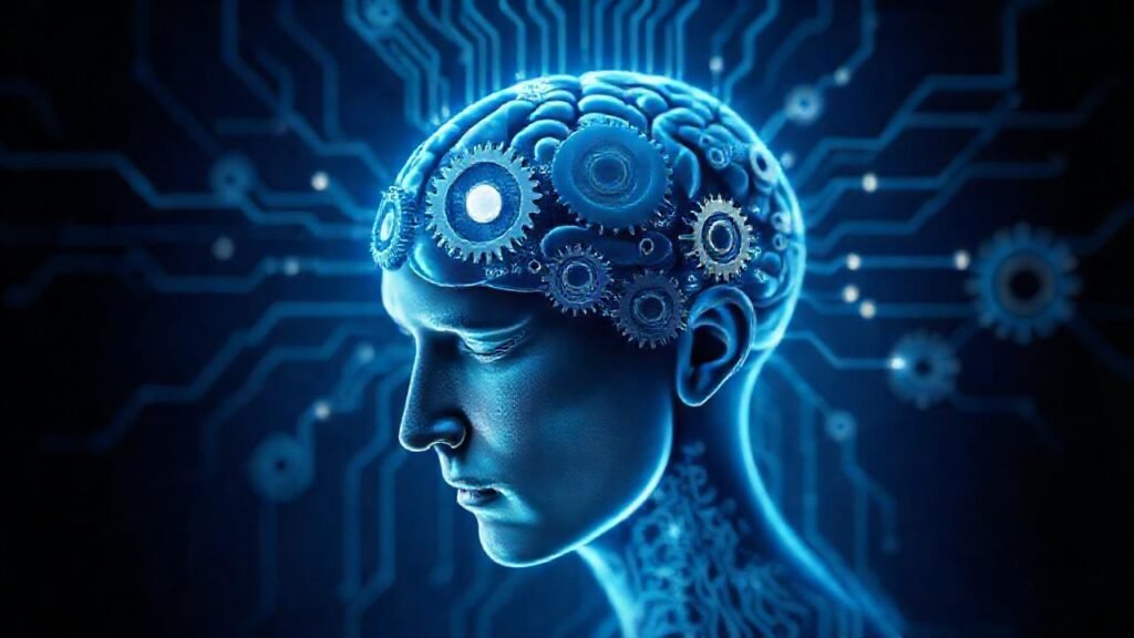 Mente enfocada irradia energía digitalmente tranquila