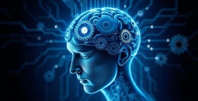 Mente enfocada irradia energía digitalmente tranquila