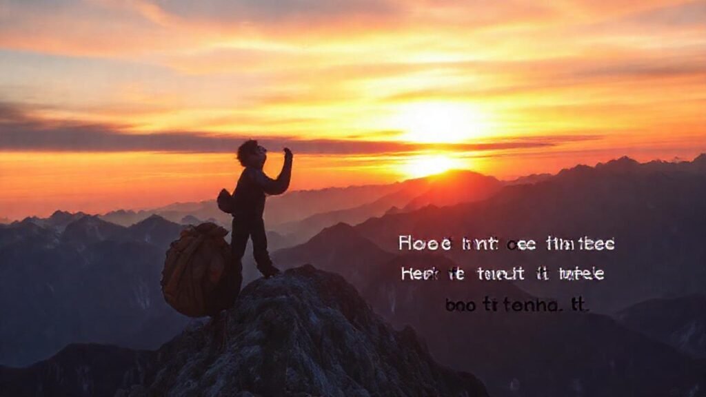 El escalador alcanza la cima