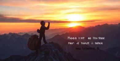 El escalador alcanza la cima