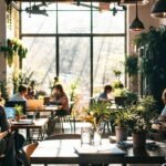 Un café acogedor inspira creatividad y trabajo