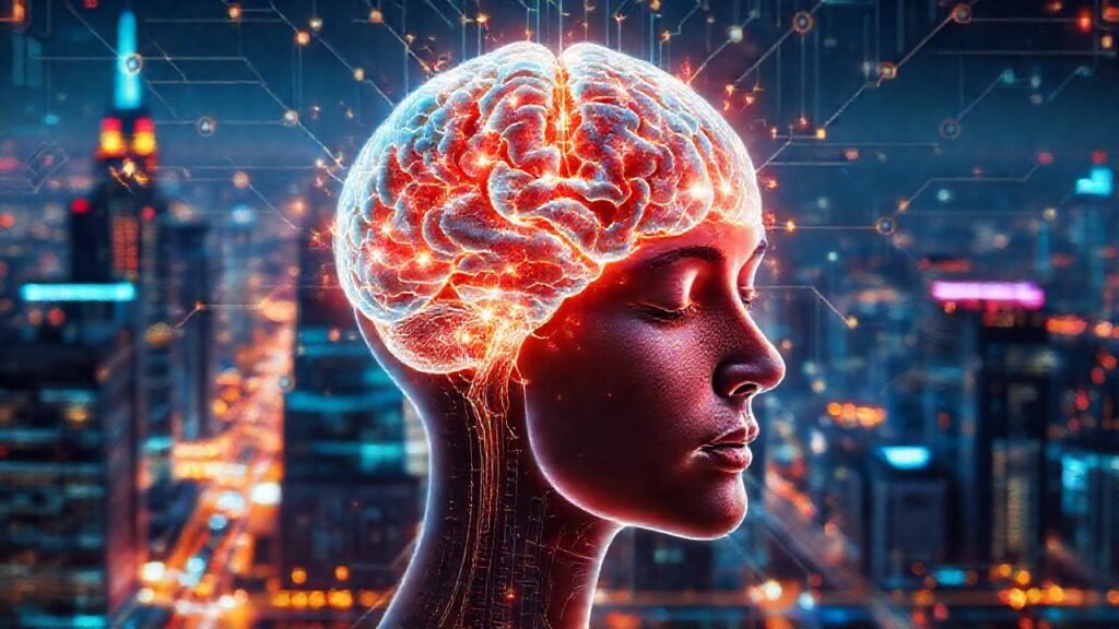 El cerebro futurista irradia calma tecnológica