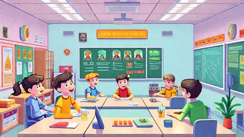 Aula gamificada: aprendizaje divertido y colorido