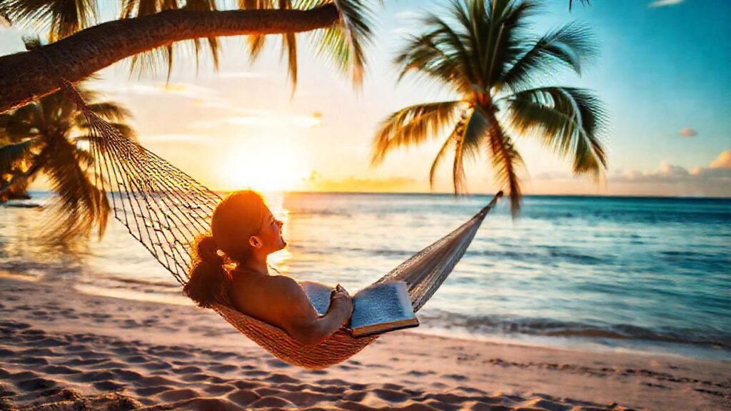 Atardecer tranquilo en la playa