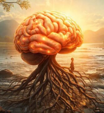 Conciencia tranquila en paisaje dorado