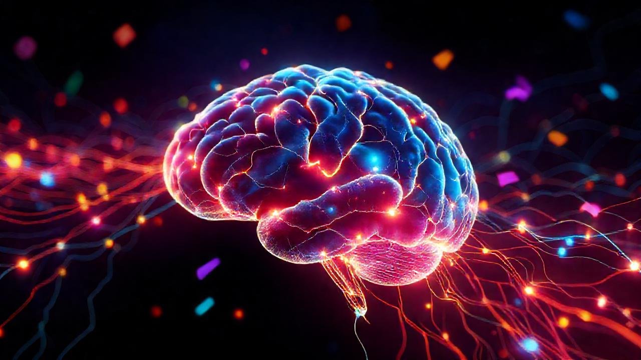 Red neuronal abstracta, conocimiento futurista vibrante