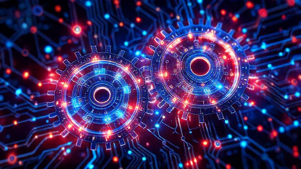 Un cerebro digital interconectado brilla intensamente