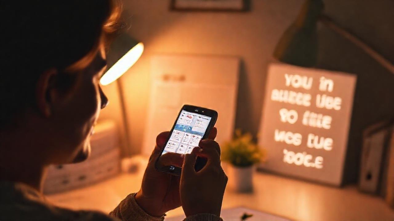 Una persona tranquila visualiza su agenda