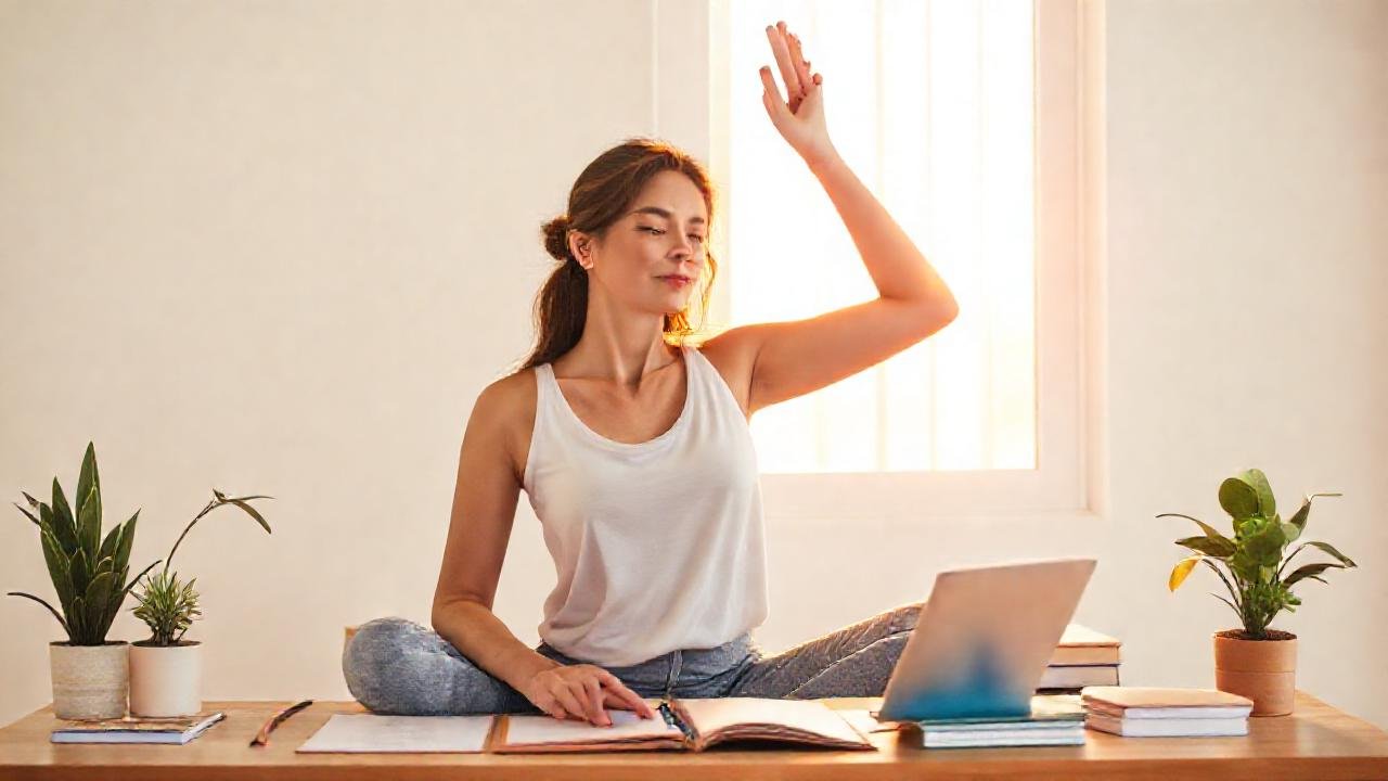 Mujer serena, equilibrio y luz