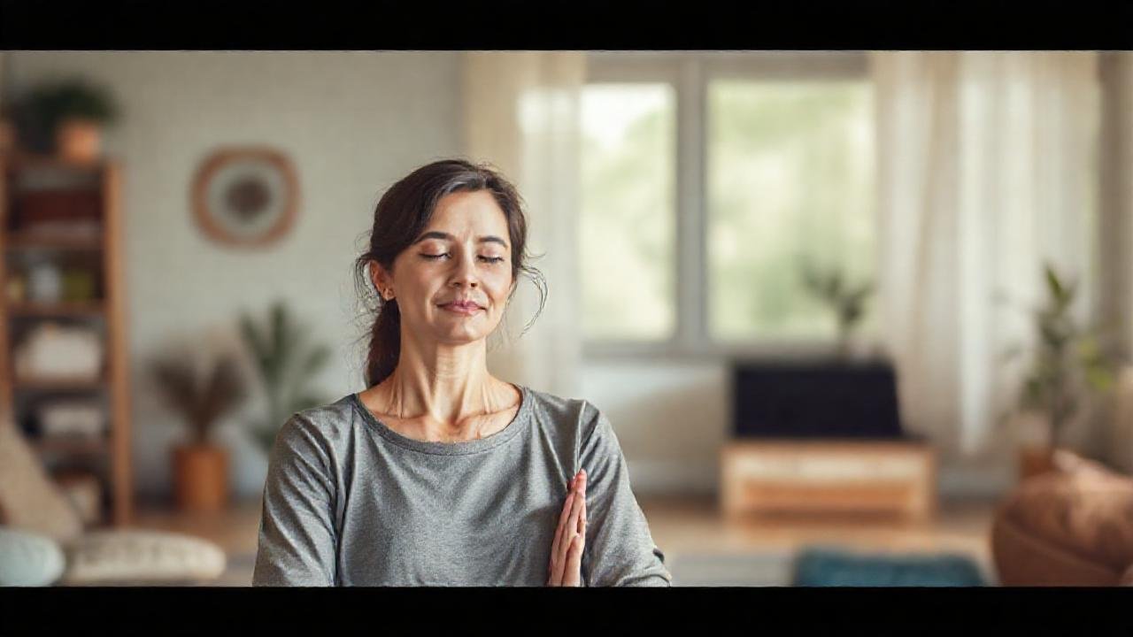 Mujer consciente en calma, serenidad cotidiana