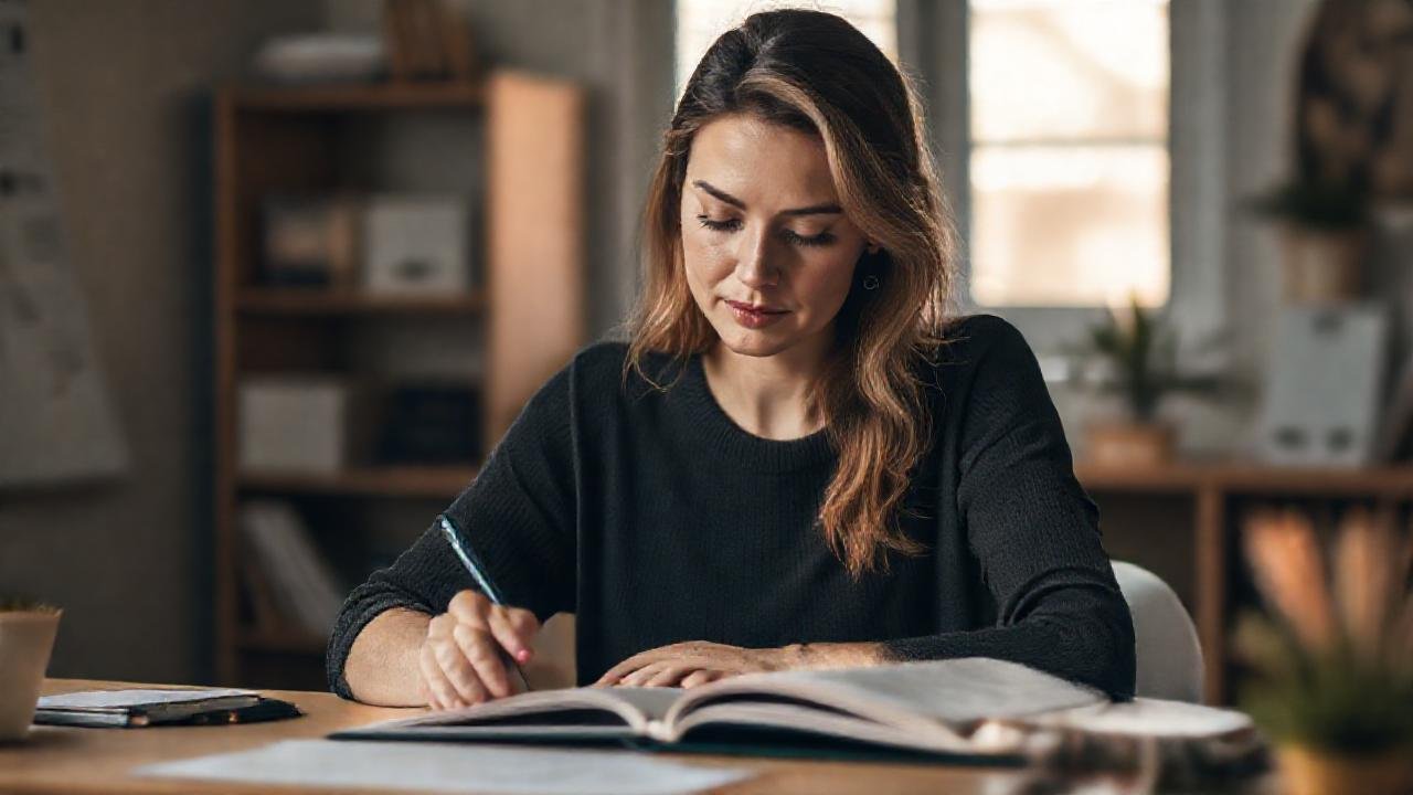 Mujer consciente, estudia con calma