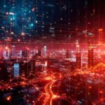 Visualizaciones de datos futuristas y analíticas