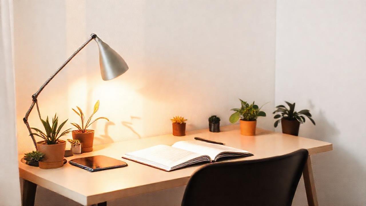 Un espacio de trabajo minimalista y sereno