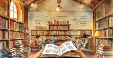 Una biblioteca acogedora inspira lectura y creatividad
