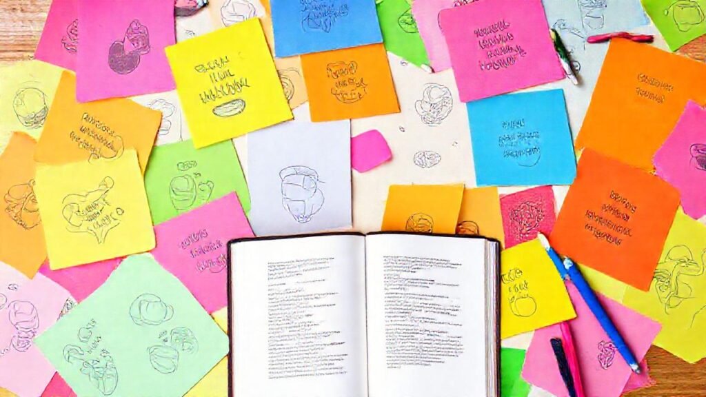 Un estudiante feliz y creativo estudia