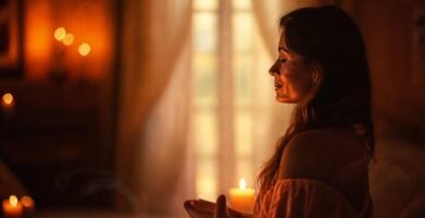 Meditación serena en luz cálida