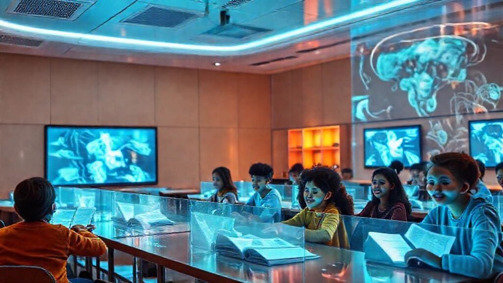 Clase futurista: aprendizaje vibrante y esperanzador