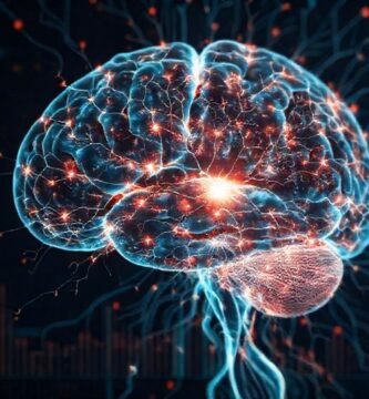 Escaneo cerebral digital: conexiones brillantes y serenas
