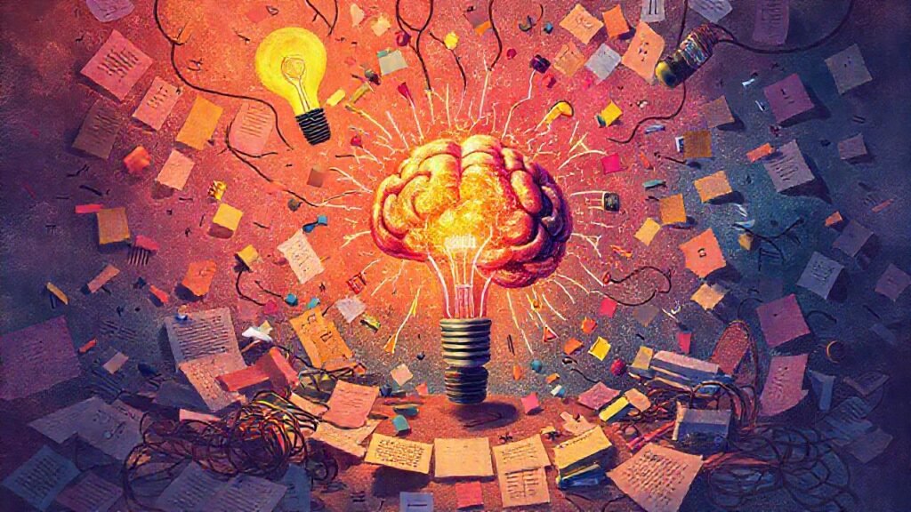 La creatividad florece en caos vibrante