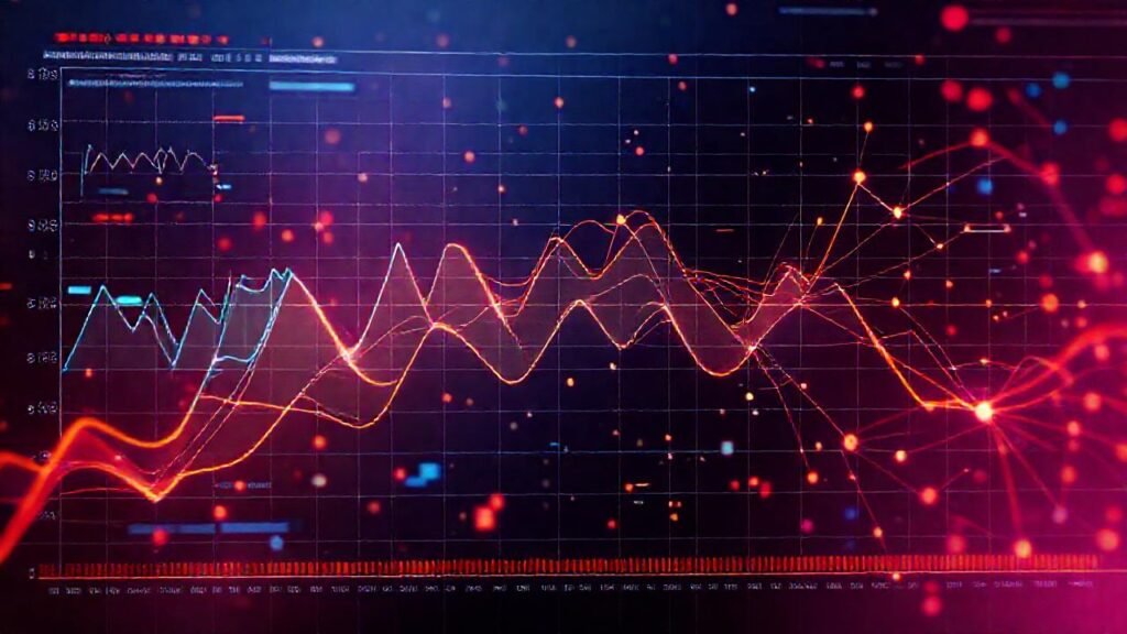 Visualización digital futurista y vibrante