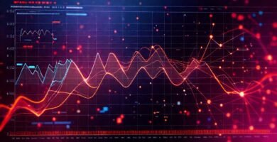 Visualización digital futurista y vibrante