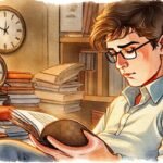 Lectora absorta bajo luz tranquila