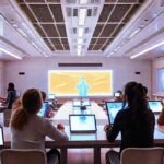 Clase futurista: aprendizaje tecnológico y brillante