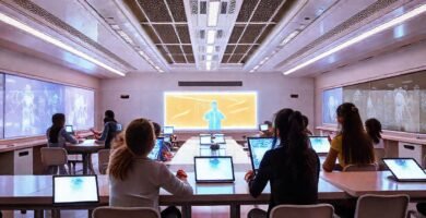 Clase futurista: aprendizaje tecnológico y brillante