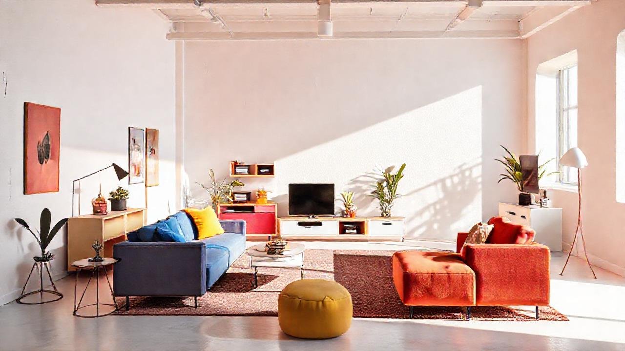 Un estudio minimalista, lleno de color