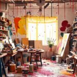 Un estudio vibrante expresa alegría creativa