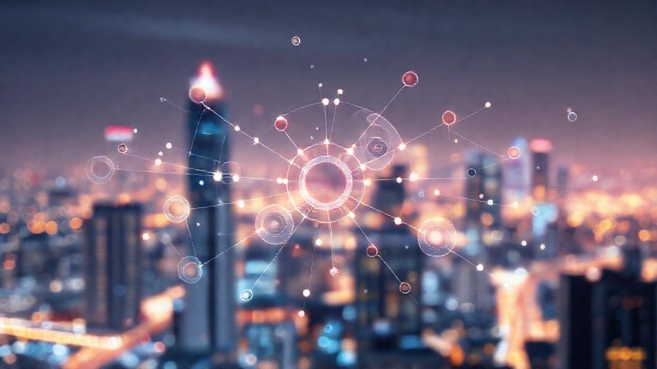 Redes analíticas futuristas y luminosas