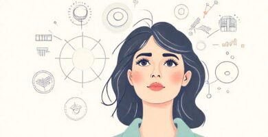 Mujer consciente: productividad visualmente serena
